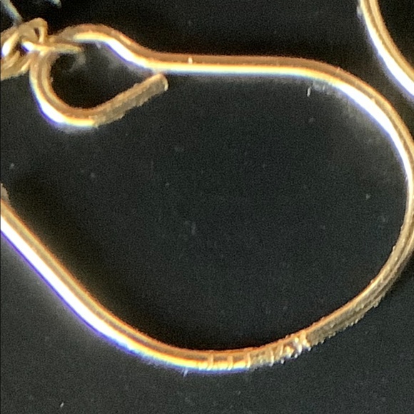 14K JJT Yellow gold drop earrings, pre-owned - Picture 5 of 6